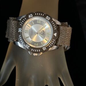 Bass Pro Water Resistant Silver and Brown Men's Watch adjustable